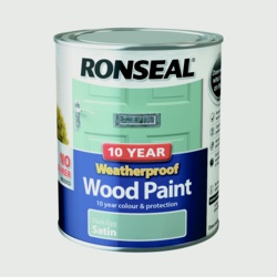 Ronseal 10 Year Weatherproof Satin Wood Paint - 750ml Duck Egg - STX-302088 