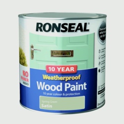 Ronseal 10 Year Weatherproof Satin Wood Paint - 2.5L Spring Green - STX-302184 