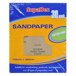 SupaDec General Purpose Sandpaper - Pack 30 Extra Fine 1 - STX-302819 