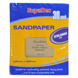 SupaDec General Purpose Sandpaper - Pack 30 Extra Coarse 2.5 - STX-302910 