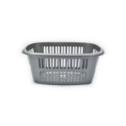 TML Rectangular Laundry Basket Large - Silver - STX-303171 