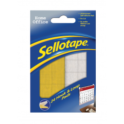 Sellotape Hook and Loop Pads Pack 24 - 20x20 - STX-307491 