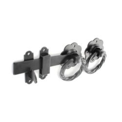Securit Twisted Ring Gate Latch Black - 150mm - STX-308178 