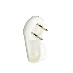 Securit Hard Wall Picture Hooks White (2) - 40mm - STX-308779 