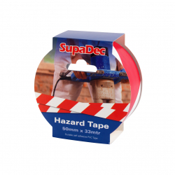 SupaDec Hazard Warning Tape - 50x33m Red/White - STX-311923 