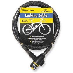 Sterling Braided Steel Locking Cable with Bracket - 1.8m/15mm - STX-312046 