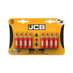 JCB Zinc Batteries 4 Plus 4 - AA - STX-313367 