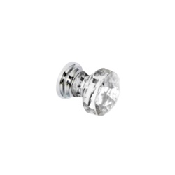 Securit Glass Faceted Cupboard Knobs CP - 30mm - STX-315999 