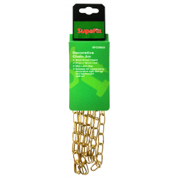 SupaFix Decorative Chain 2m - Steel Brass Plated 2mm - STX-319649 