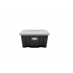 Premier Storage Box Black Base And Clear Lid - 24Lt - STX-320228 