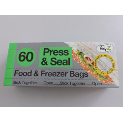 Tidyz Press & Seal Food & Freezer Bags - Roll of 60 - STX-322148 