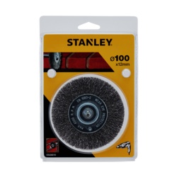 Stanley Crimped Steel Wire Brush - 100mm - STX-325302 