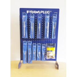Rawlplug Blue Flash Drill Bit Stock & Stand Display - STX-326149 