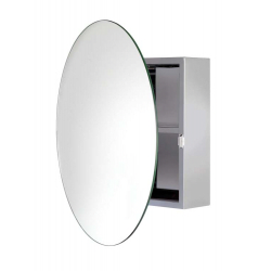 Anton Severn Stainless Steel Circular Mirror Cabinet - STX-326327 