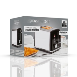 Daewoo Kensington Toaster - 2 Slice Black - STX-326959 