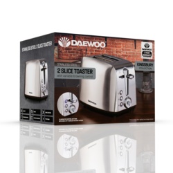 Daewoo Kingsbury Stainless Steel Dial Toaster - 2 Slice - STX-327015 