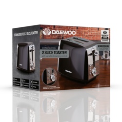 Daewoo Kingsbury Stainless Steel Dial Toaster - 2 Slice - STX-327129 