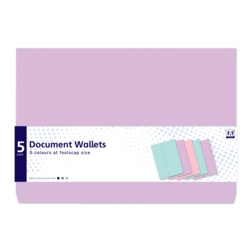 IG Design 5 Document Wallets - Pastel - STX-329203 