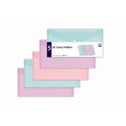 IG Design DL Carry Folders Pastel - Pack 5 - STX-329216 