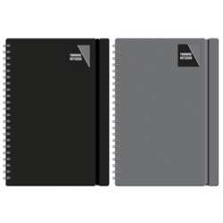 IG Design A4 Ribbed Note Book - Black/Grey - STX-329845 