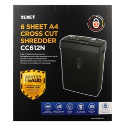Texet 6 Sheet A4 & Credit Card Shredder - Cross Cut - STX-330409 