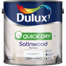 Dulux Quick Dry Satinwood 2.5L - Pure Brilliant White - STX-330470 