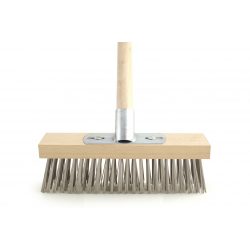 Bentley Wire Brush with Bracket and Wooden Handle - 12" Galvanised - STX-331507 