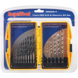 SupaTool HSS Drill & Masonry Bit Set - 17 Pieces - STX-332780 
