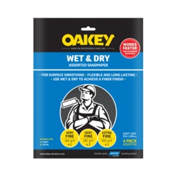 Norton Oakey Flexible Wet & Dry Paper - 275 x 225mm - Assorted (1 x C, 2 x M, 1 x F) - STX-335904 