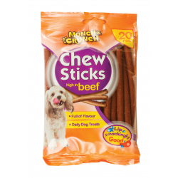 Munch & Crunch Chew Sticks High In Beef - 20 Pack - STX-335969 
