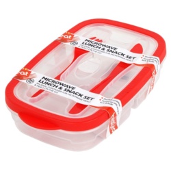 Heat & Eat Lunch Box With Cutlery - Assorted Colours - STX-338995 