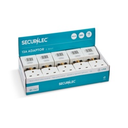 Securlec 13A, 2 Way Multiplug to BS1363/3 - Pack 10 - STX-339071 