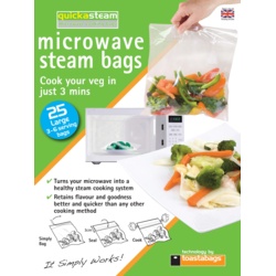Planit quickasteam Microwave Steam Bags - Large Pack 25 - STX-339201 