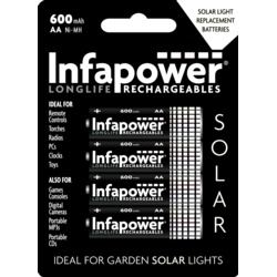 Infapower AA 600mah Nimh Rechargeable Batteries - Pack 4 - STX-340918 