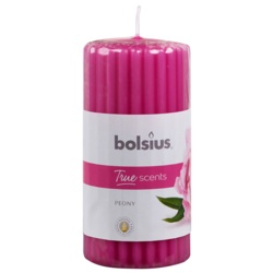 Bolsius Ribbed Pillar Candle - Peony - STX-343153 