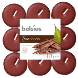 Bolsius 4 Hour Tealights - Oud Wood Pack 18 - STX-343168 