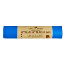 Groundsman Super Heavy Duty Rubble Sacks - 30L Roll of 6 - STX-344366 