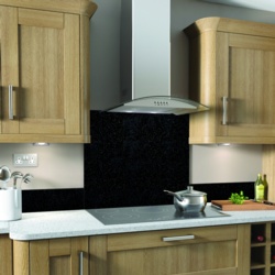 SP Glass Splashback 600 x 750mm - Black Galaxy - STX-344553 