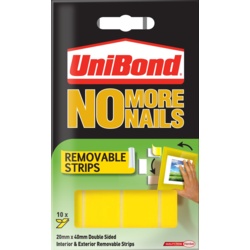 UniBond No More Nails Removeable strips - Pack of 10 - STX-345406 
