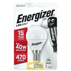 Energizer LED E14 Golf Ball Lamp Warm White - 6.2w SES Fitting Dimmable - STX-346127 