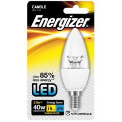 Energizer E14 Warm White Blister Pack Candle - 5.9w - STX-346132 
