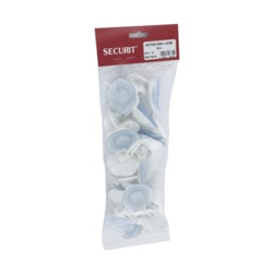 Securit Suction Hooks With Lever White 50mm - Pack 15 - STX-346545 