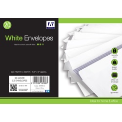 Anker White Gummed Envelopes Pack 25 - 162mm x 229mm - STX-346746 