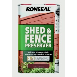 Ronseal Shed & Fence Preserver 5L - Autumn Brown - STX-347486 