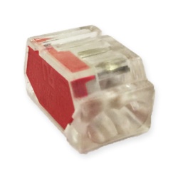 Lyvia 2 Pole Pushwire Connector - Transparent With Red Side - STX-347977 