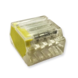Lyvia 4 Pole Pushwire Connector - Transparent With Yellow Side - STX-347979 