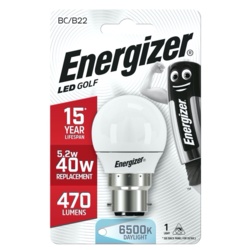 Energizer LED Golf Ball Lamp 470 Lumens Daylight - 5.9w BC Fitting - STX-348052 
