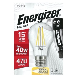 Energizer Filament LED GLS 470lm E27 Warm White ES - 4.3w - STX-348084 