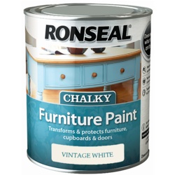 Ronseal Chalky Furniture Paint 750ml - Vintage White - STX-348399 
