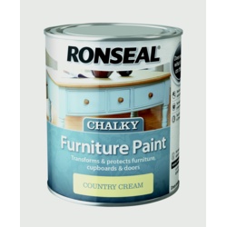 Ronseal Chalky Furniture Paint 750ml - Country Cream - STX-348401 